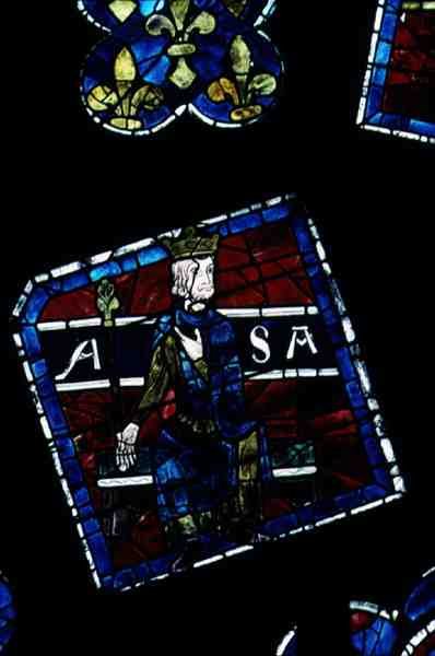 King Asa (detail) from the North Rose Window, c.1223 by French School
